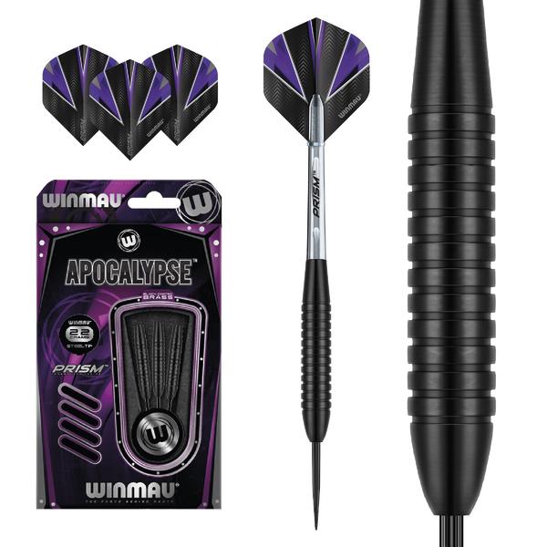 Winmau Apocalypse Darts mit schwarzen und lila Flights, 3 Stück