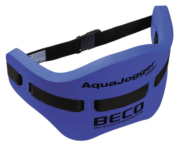 Schwimmgürtel Aquajogger aus blauem Schaumstoff mit verstellbarem Gurt für Aquafitness.
