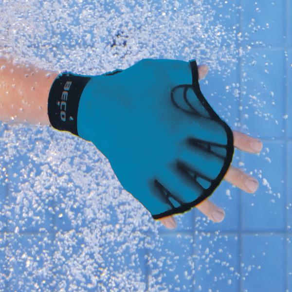 BECO Aqua-Schwimmhandschuhe NEOPREN, offene Ausführung, Größe S, türkis