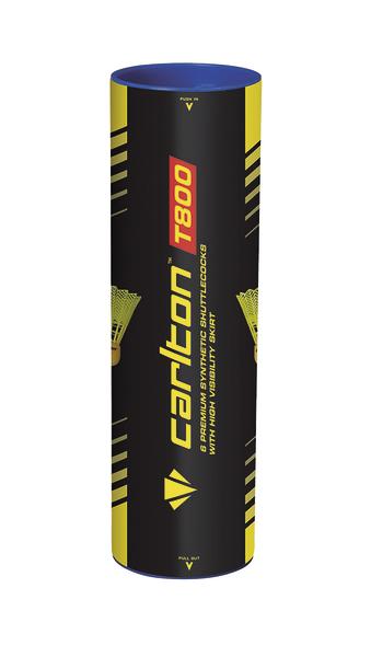 Carlton T800 Badmintonbälle, neongelber Korb, grün/langsam