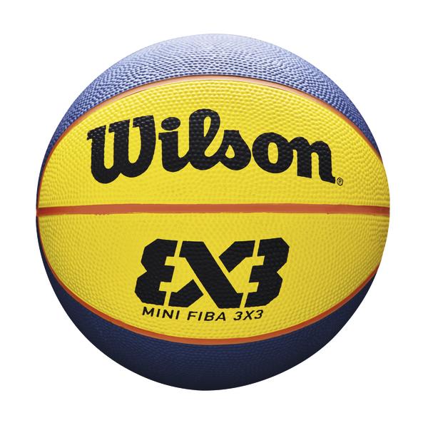 Wilson Mini FIBA 3x3 Basketball in Gelb und Blau, offizieller 3-gegen-3 Spielball.