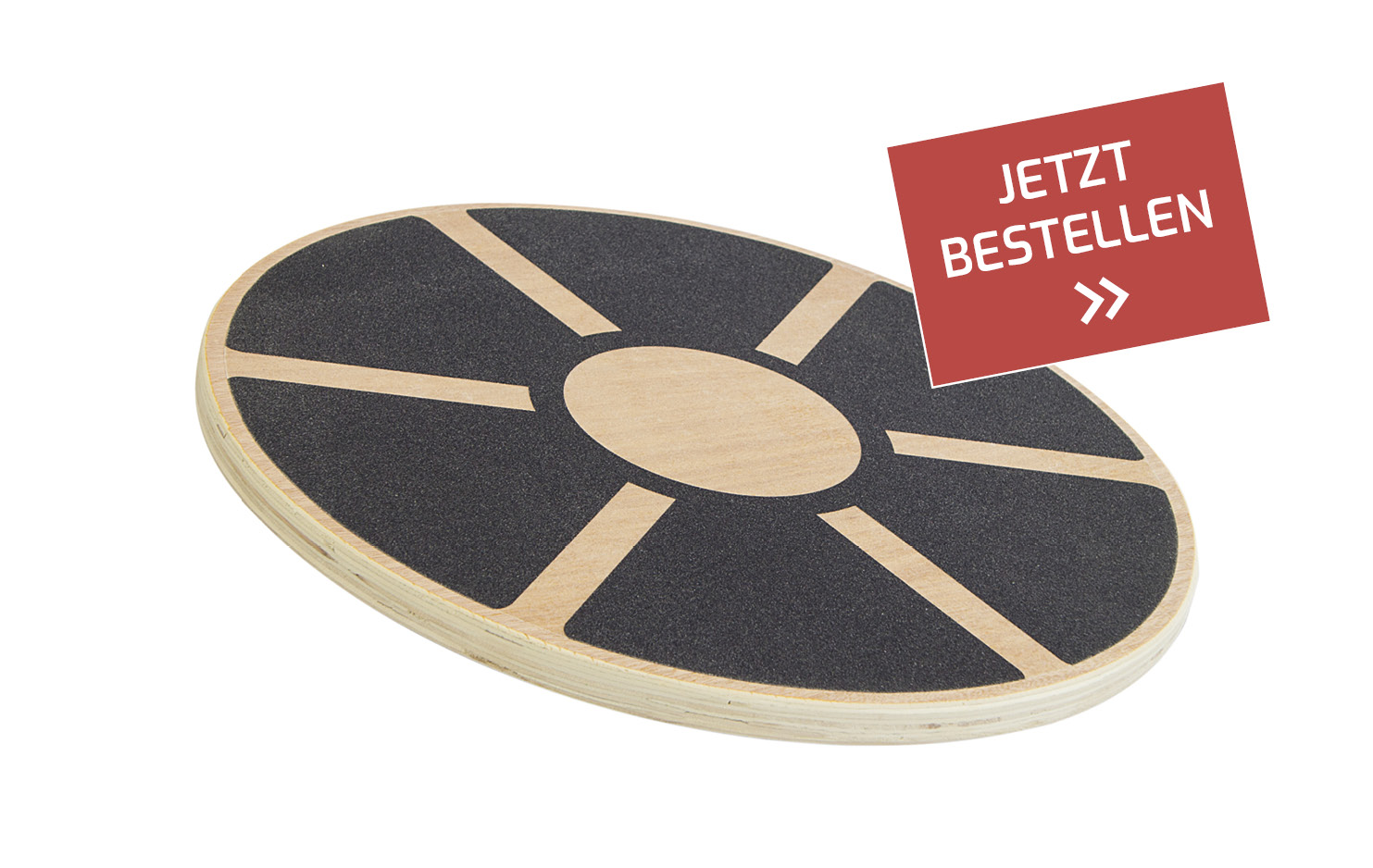 Balance-Kreisel aus Holz mit schwarzen Feldern auf der Oberseite, Art. 20632
